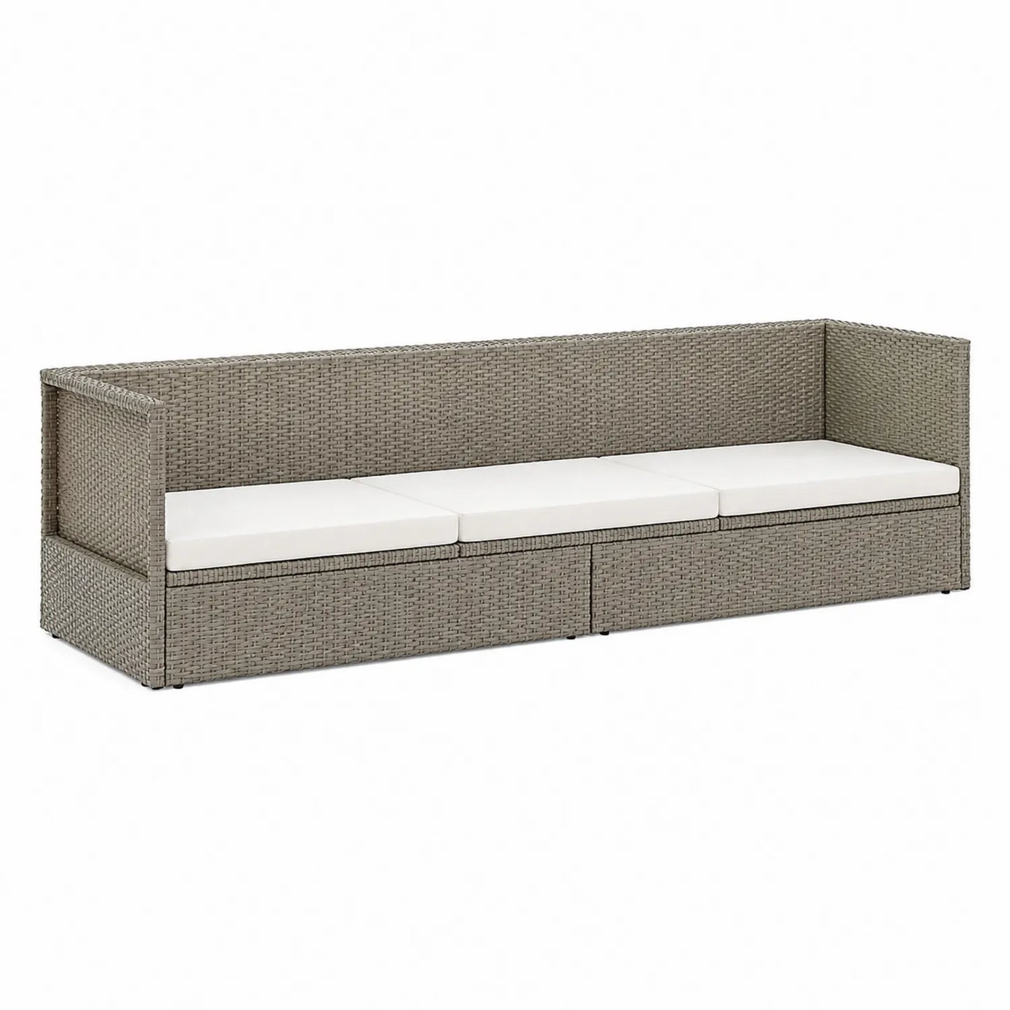 Sofa ogrodowa z technorattanu jasnobrązowa 210x70x65 cm