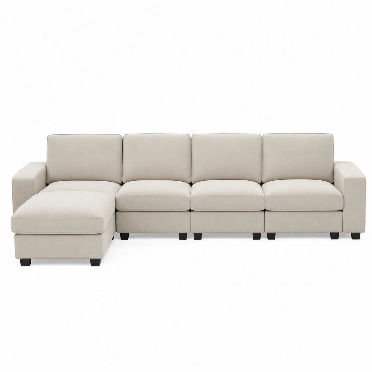 Sofa modułowa z mikrofibry beżowa 4-osobowa