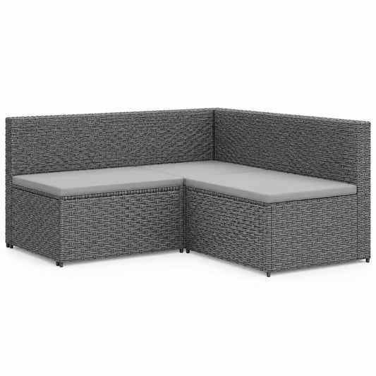 Narożna sofa ogrodowa z rattanu PE w kolorze szarym