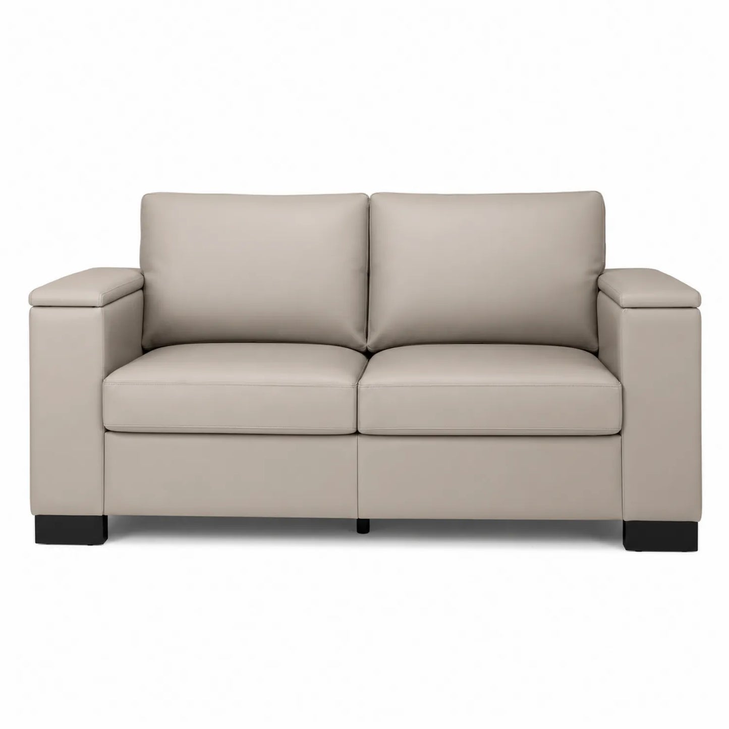 Sofa dwuosobowa z ekoskóry Beżowa 150x85x80 cm