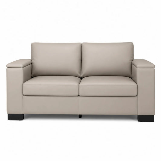 Sofa dwuosobowa z ekoskóry Beżowa 150x85x80 cm