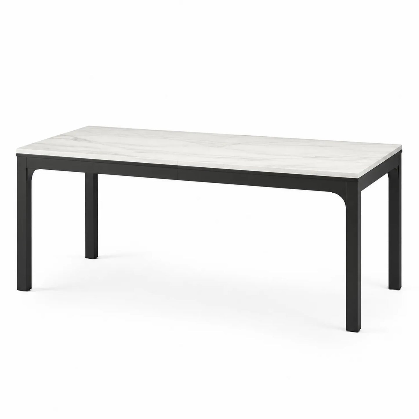 Stół jadalniany prostokątny marmur 180x90 cm stal czarno-biały