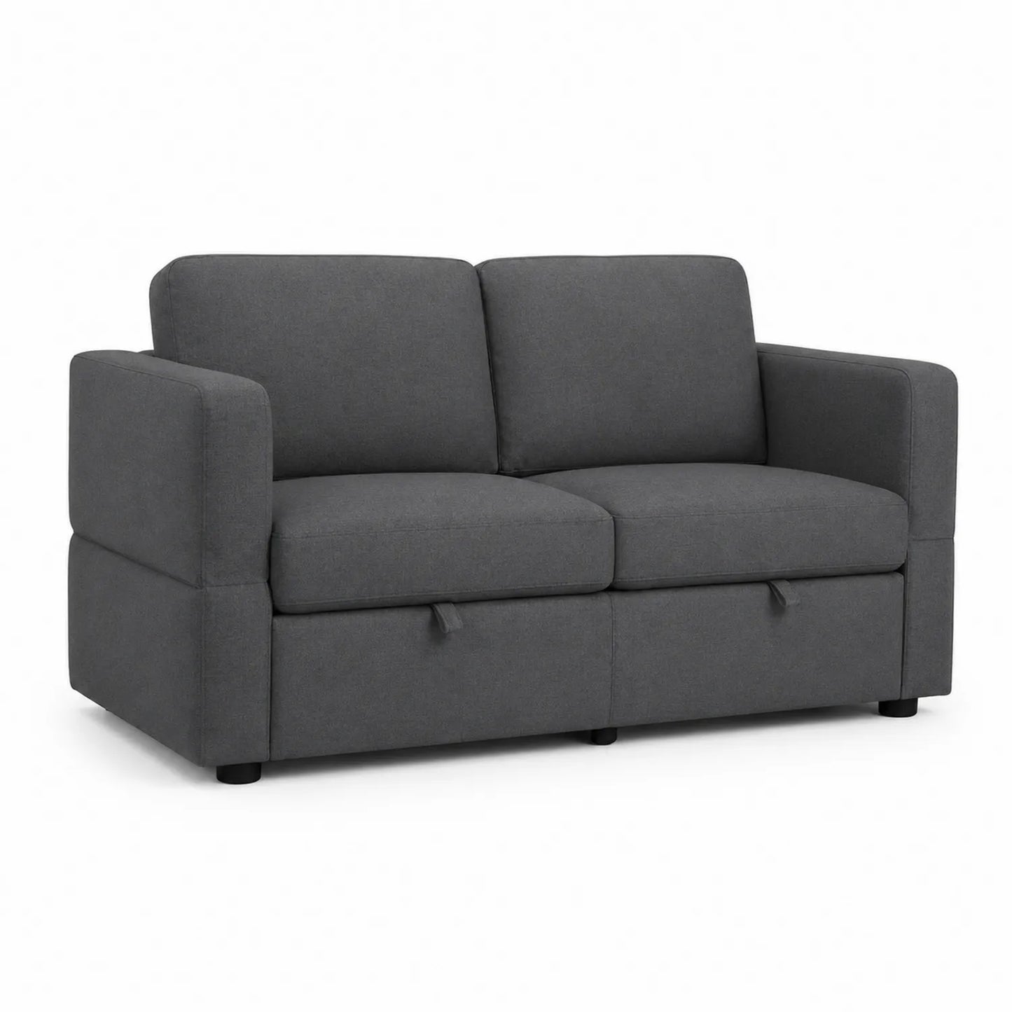 Sofa dwuosobowa z tkaniny poliestrowej Szara